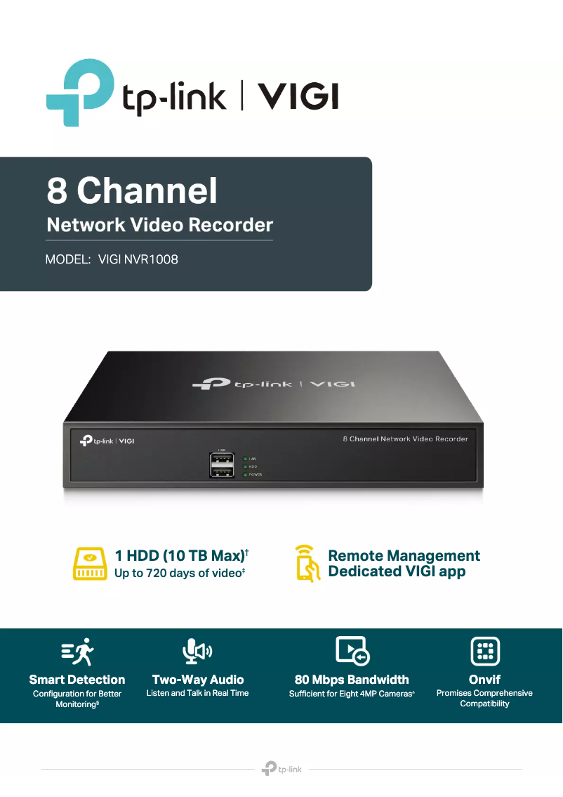 Page n°1 - Fiche technique TP-Link VIGI NVR1008