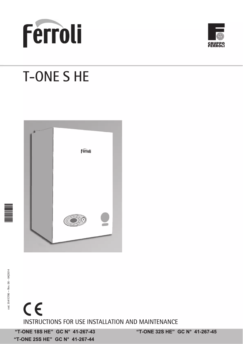 Image de la première page du manuel de l'appareil T-One 18S HE