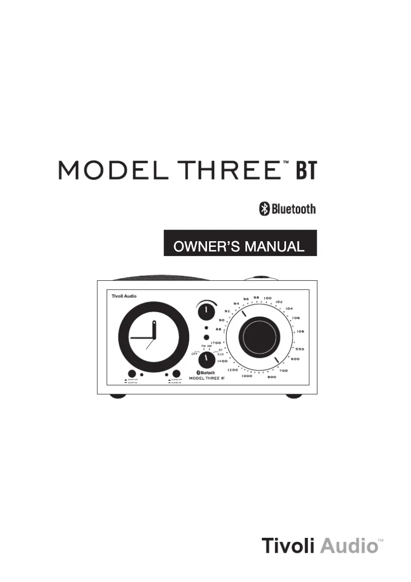 Image de la première page du manuel de l'appareil Model Three BT