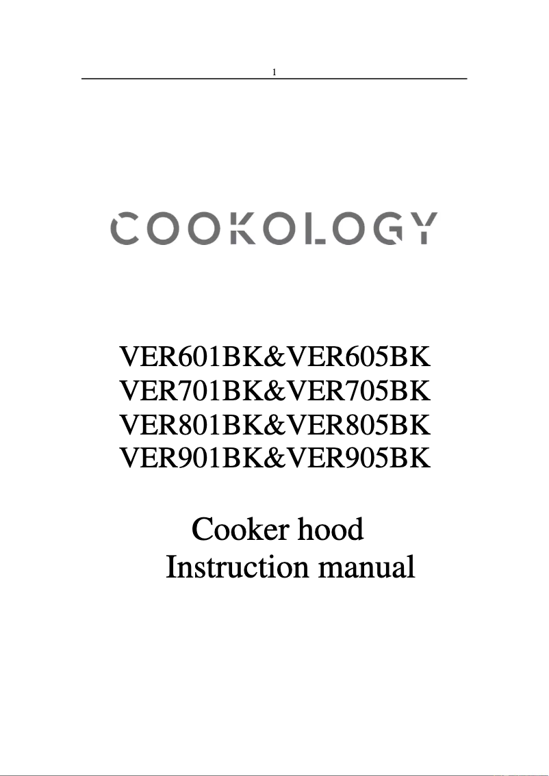 Page n°1 - Manuel utilisateur Cookology VER605BK