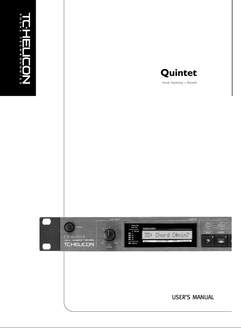 Page 1 de la notice Manuel utilisateur TC Helicon Quintet