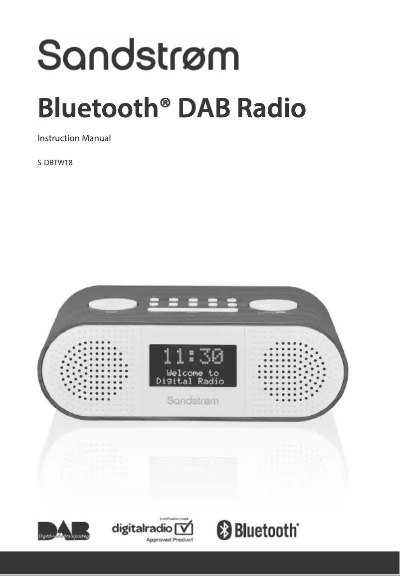Page 1 de la notice Manuel utilisateur Sandstrøm S-DBTW18
