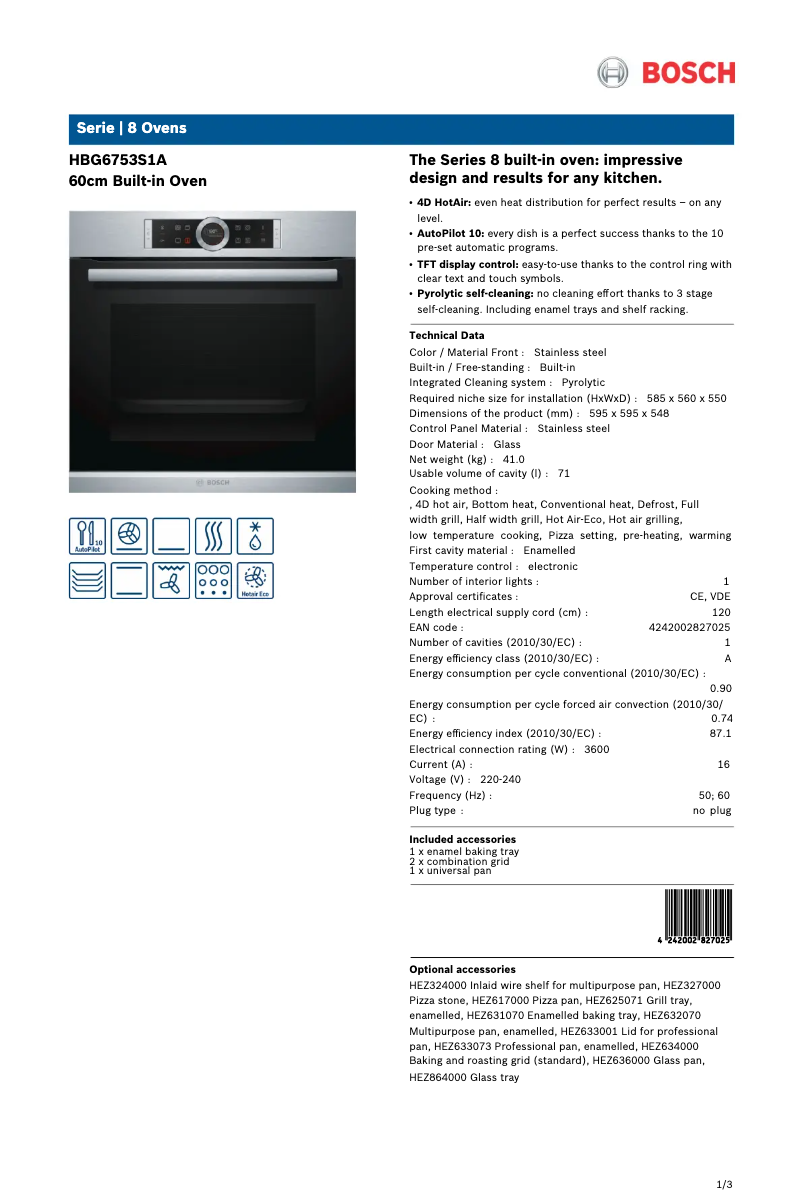 Image de la première page du manuel de l'appareil HBG6753S1A