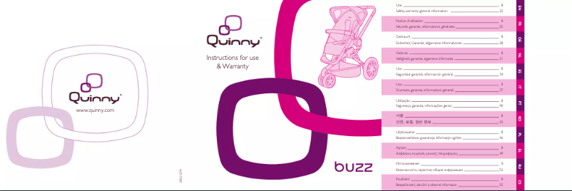 Page n°1 - Manuel utilisateur Quinny Buzz 3