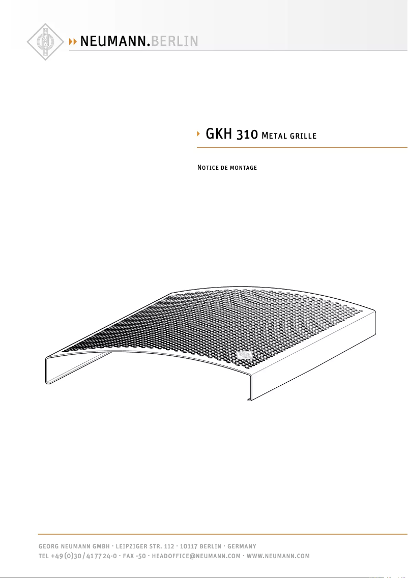 Page 1 de la notice Manuel utilisateur Neumann GKH 310