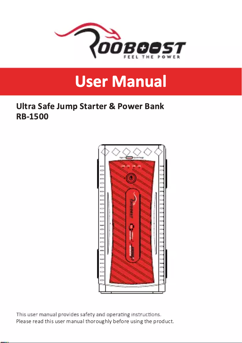 Page 1 de la notice Manuel utilisateur Rooboost RB-1500
