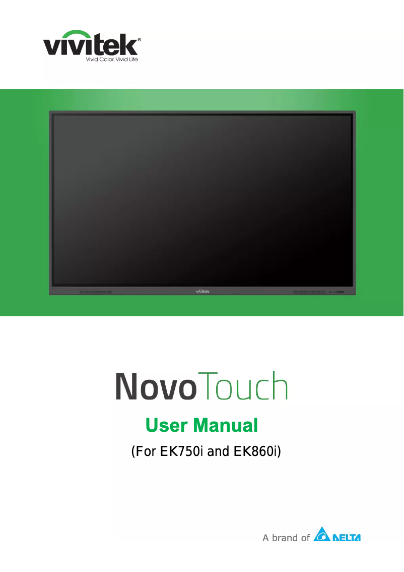 Image de la première page du manuel de l'appareil NovoTouch EK750i