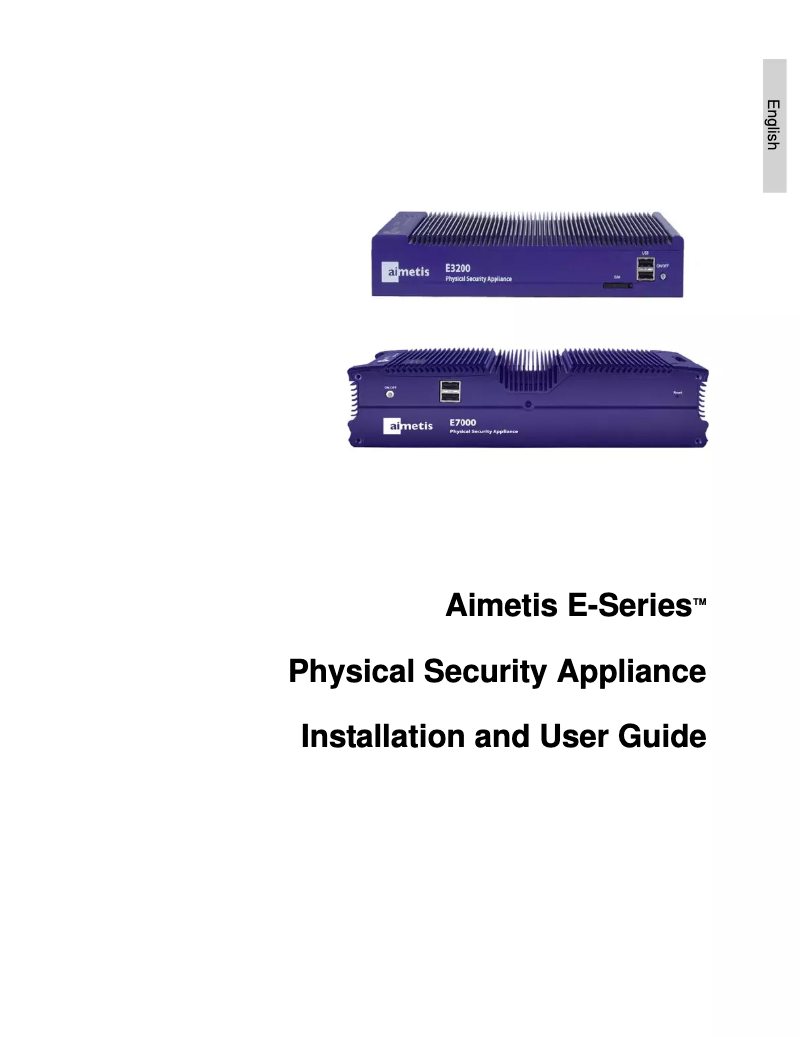 Page n°1 - Manuel utilisateur Aimetis AIM-E3205