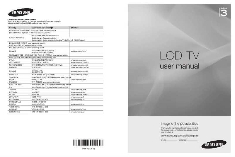 Image de la première page du manuel de l'appareil LE40A336J1C