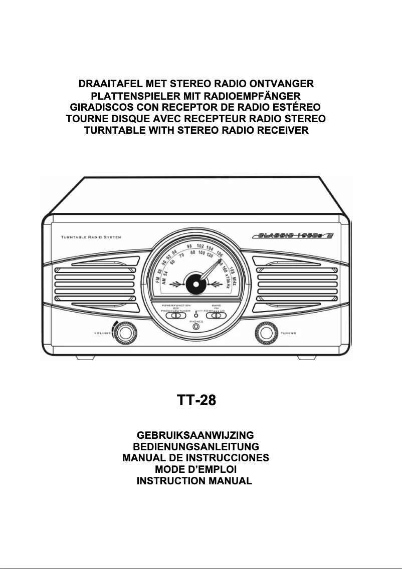 Page 1 de la notice Manuel utilisateur Lenco TT-28