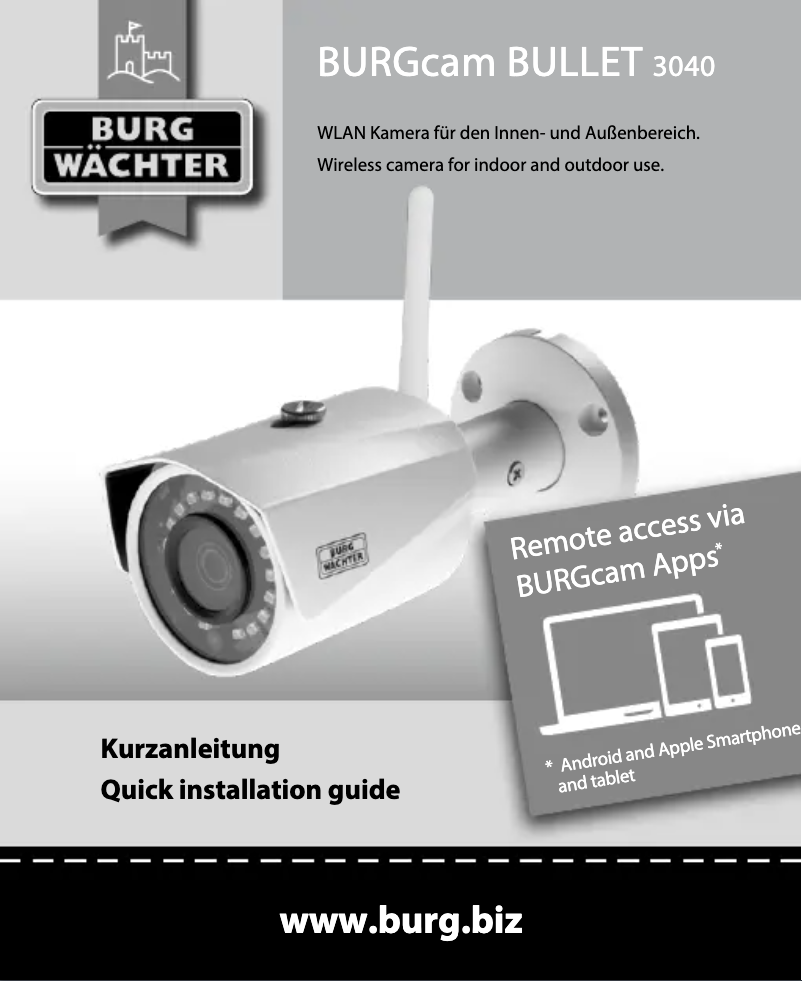 Page 1 de la notice Manuel utilisateur Burg Wächter BURGcam BULLET 3040