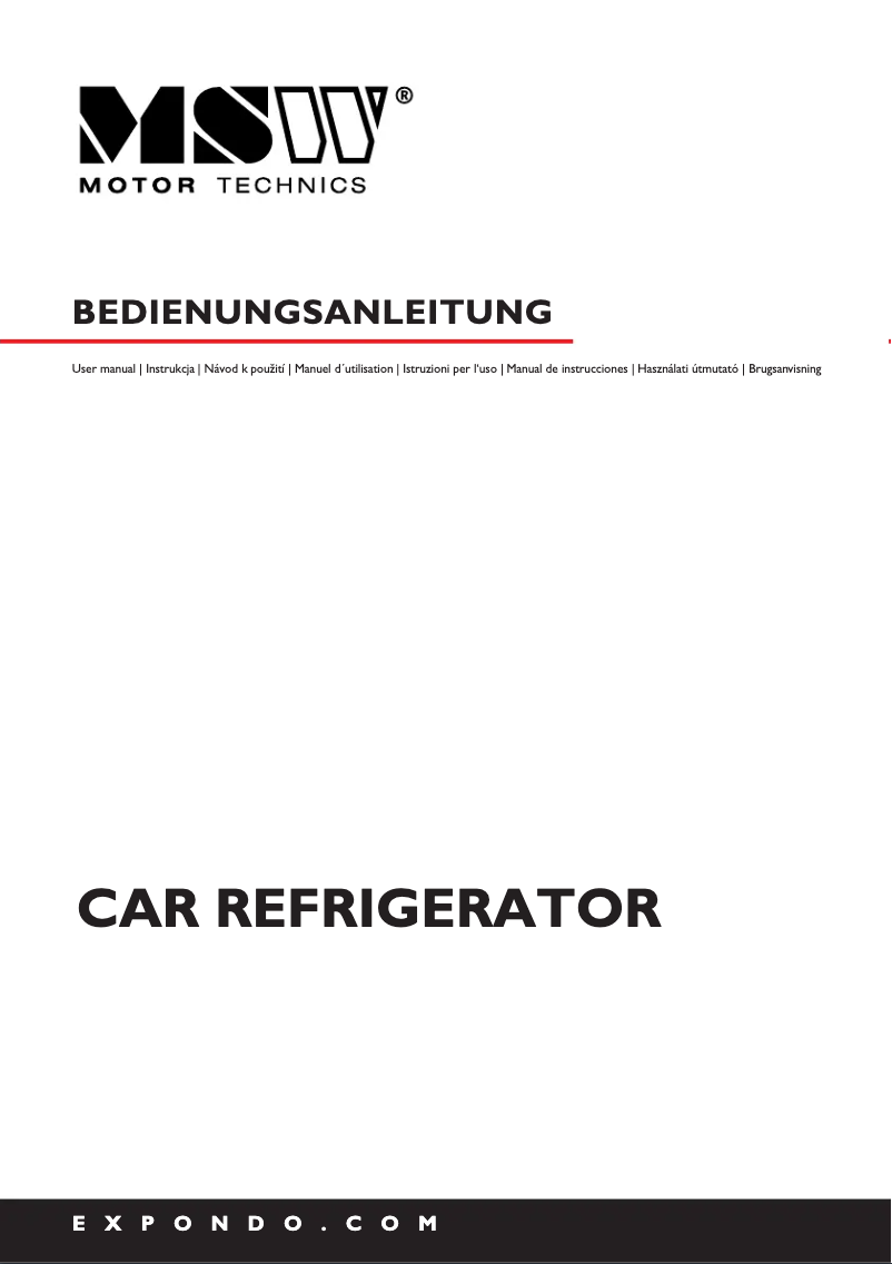 Page n°1 - Manuel utilisateur MSW MSW-CRF40A