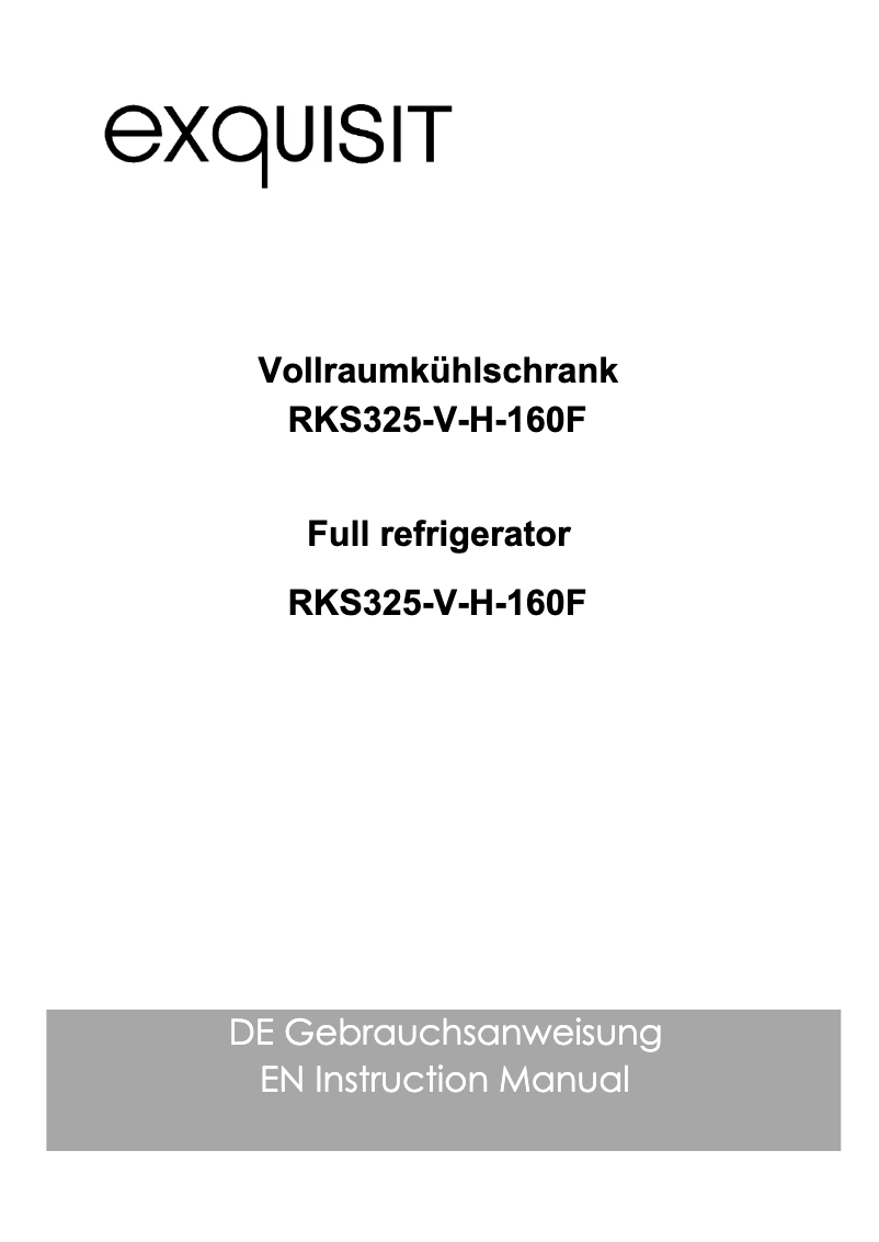 Page 1 de la notice Manuel utilisateur Exquisit RKS325-V-H-160F