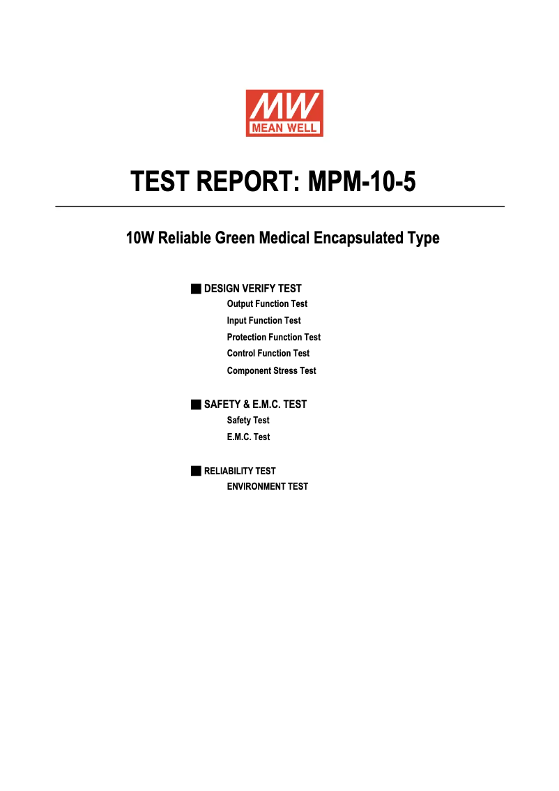Page 1 de la notice Fiche technique Mean Well MPM-10-5