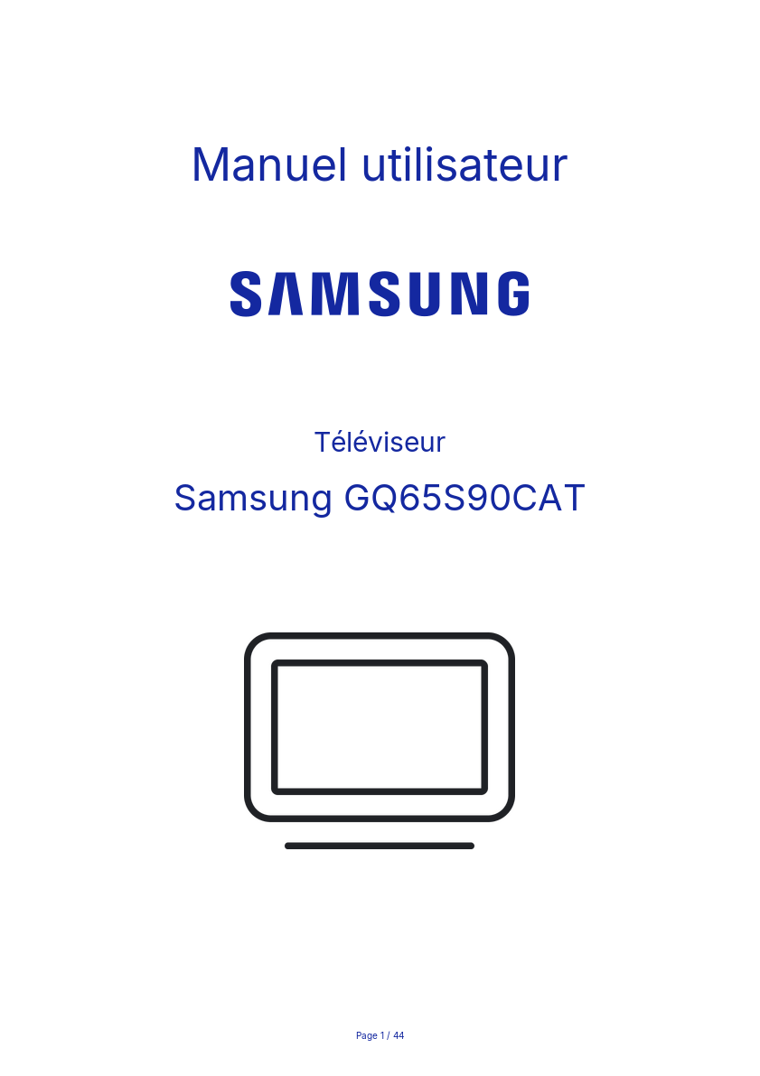 Image de la première page du manuel de l'appareil GQ65S90CAT