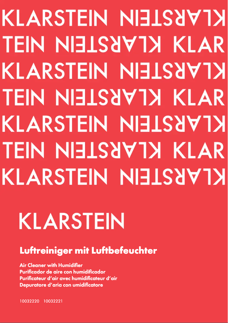 Page 1 de la notice Manuel utilisateur Klarstein 10032221