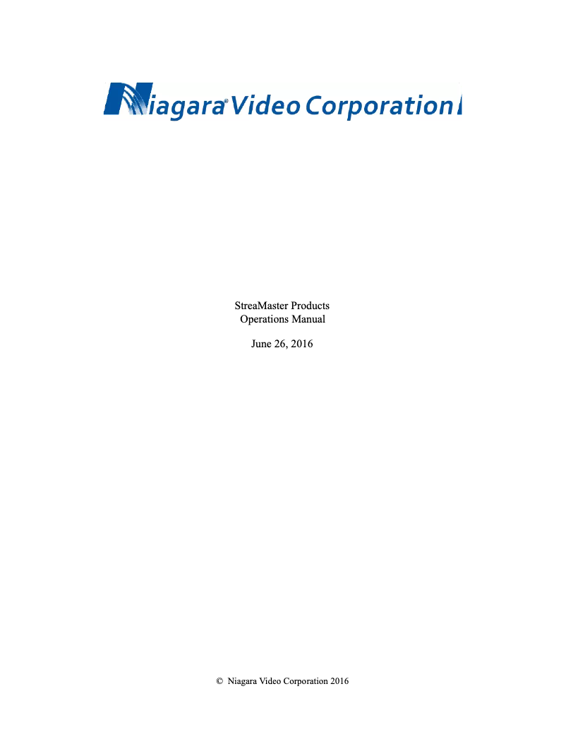 Image de la première page du manuel de l'appareil StreaMaster