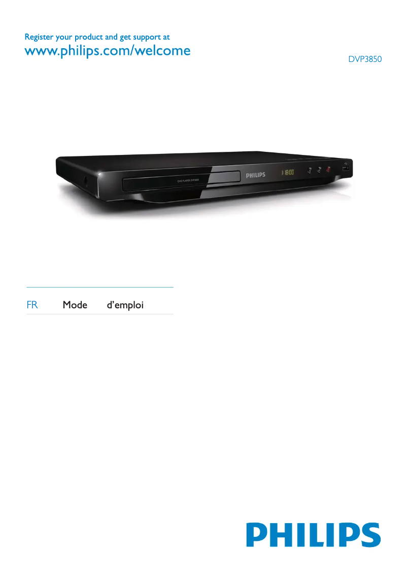 Page 1 de la notice Manuel utilisateur Philips DVP3850