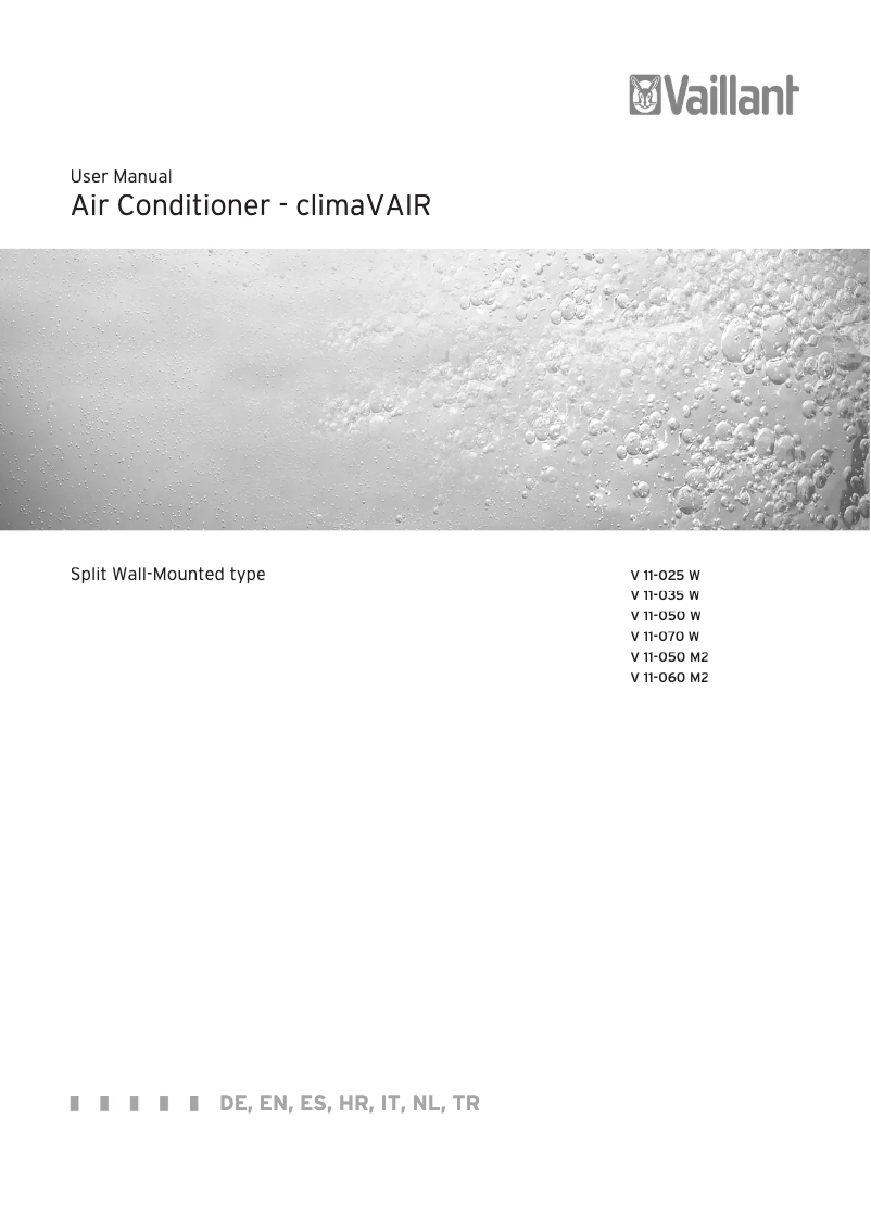 Page n°1 - Manuel utilisateur Vaillant V 11-035 W