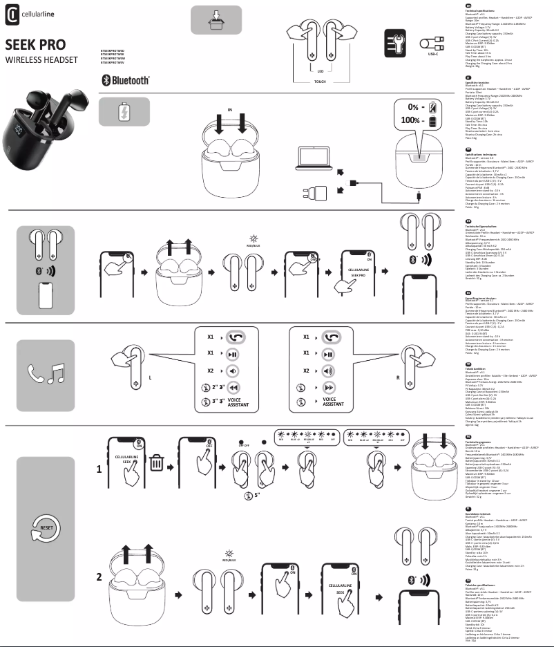Page 1 de la notice Manuel utilisateur Cellular Line Seek Pro