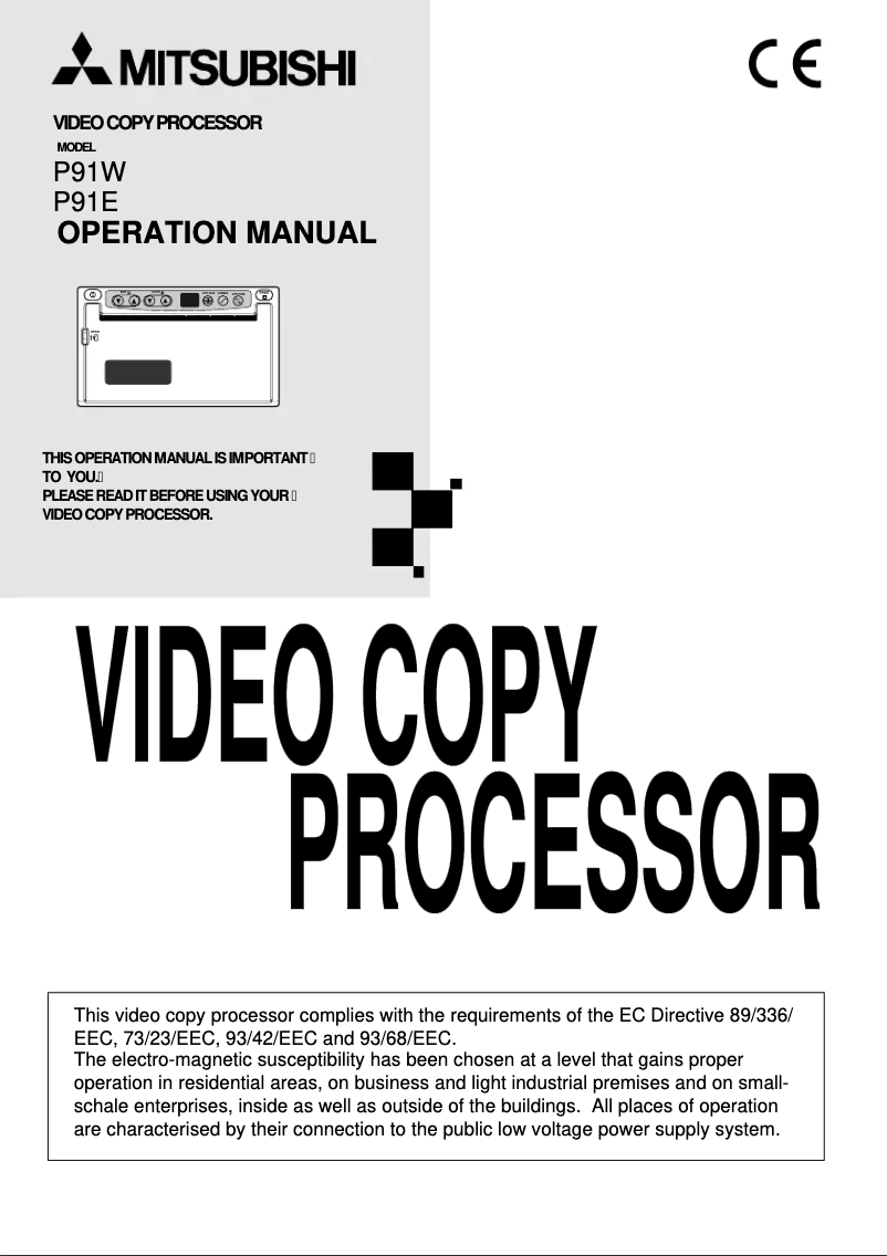 Page n°1 - Manuel utilisateur Mitsubishi P91W