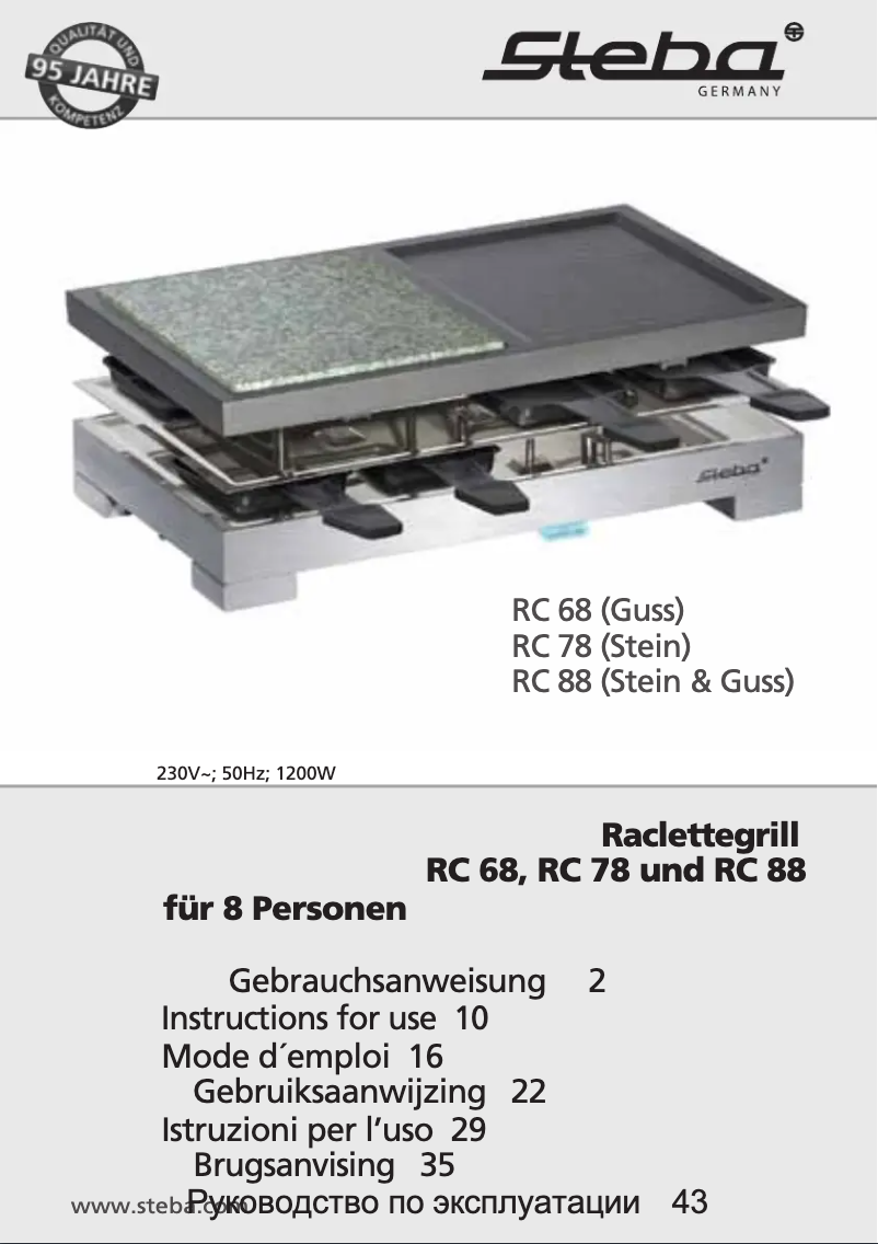 Page n°1 - Manuel utilisateur Steba RC 88