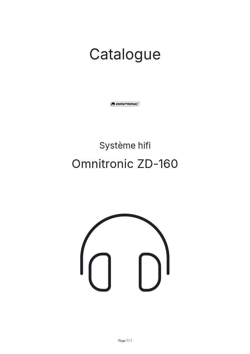 Page n°1 - Catalogue Omnitronic ZD-160