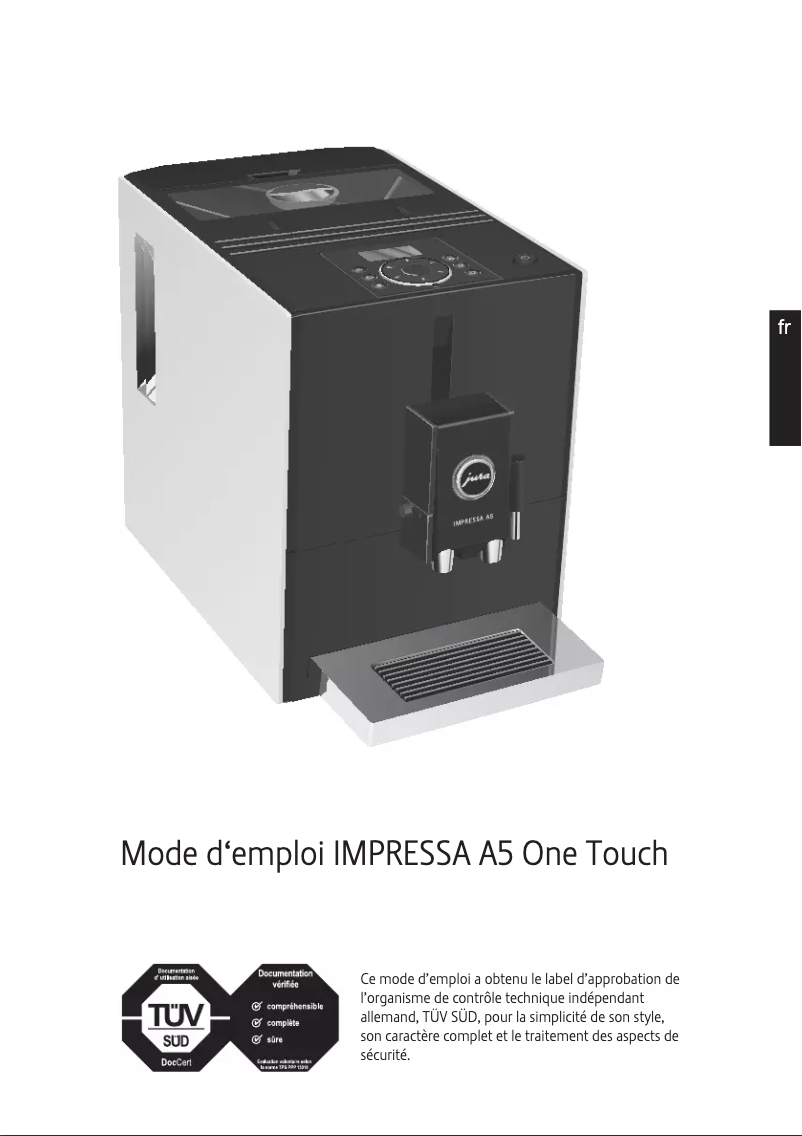 Image de la première page du manuel de l'appareil Impressa A5 One Touch