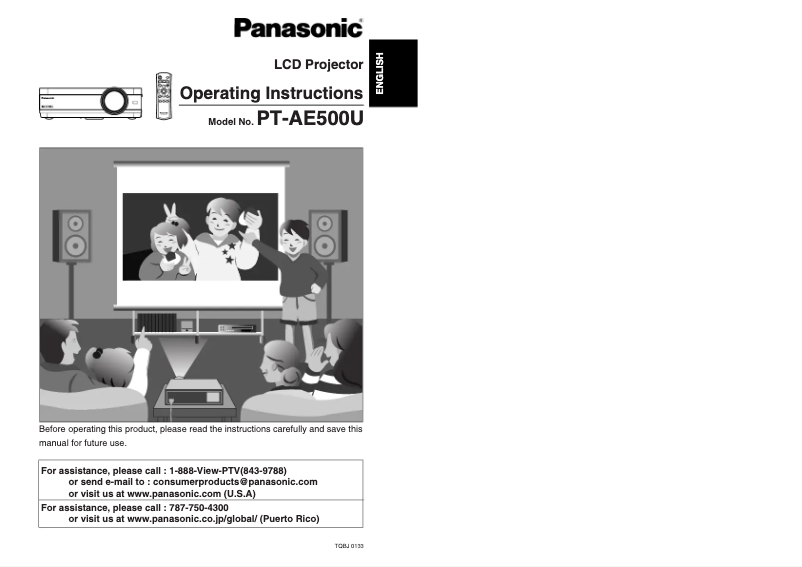Image de la première page du manuel de l'appareil PT-AE500U