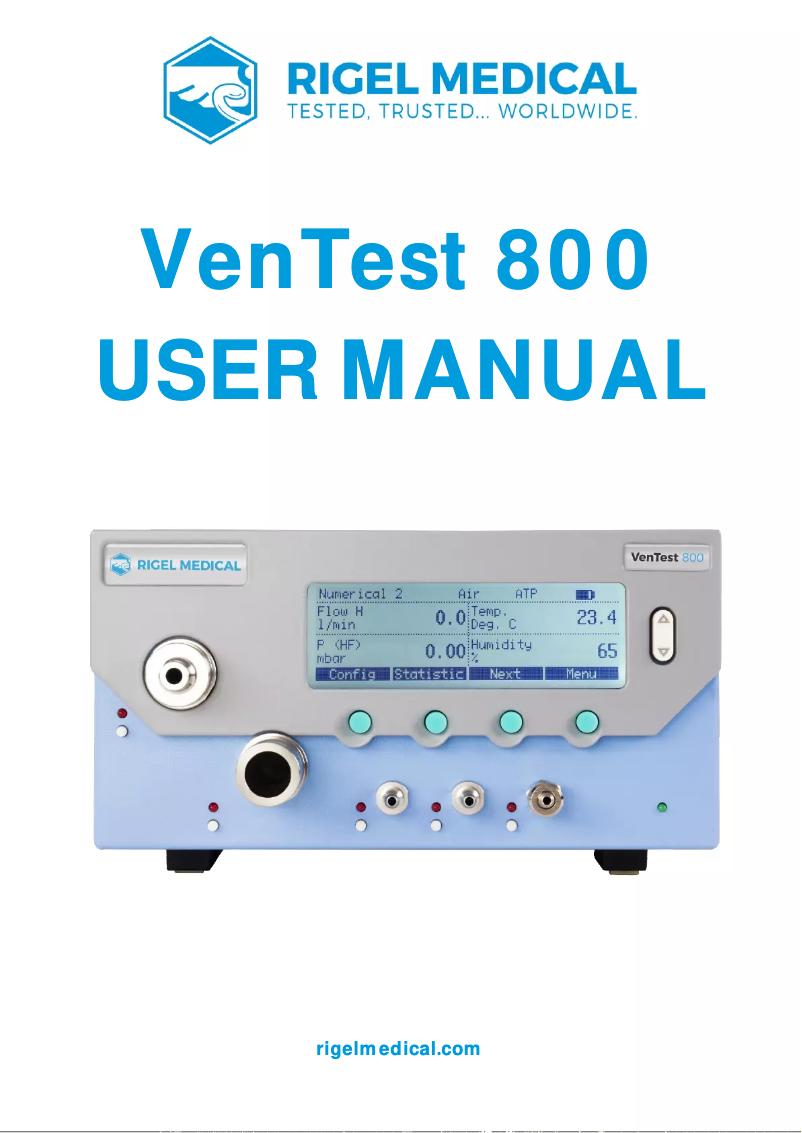 Page 1 de la notice Manuel utilisateur Rigel Medical VenTest 800