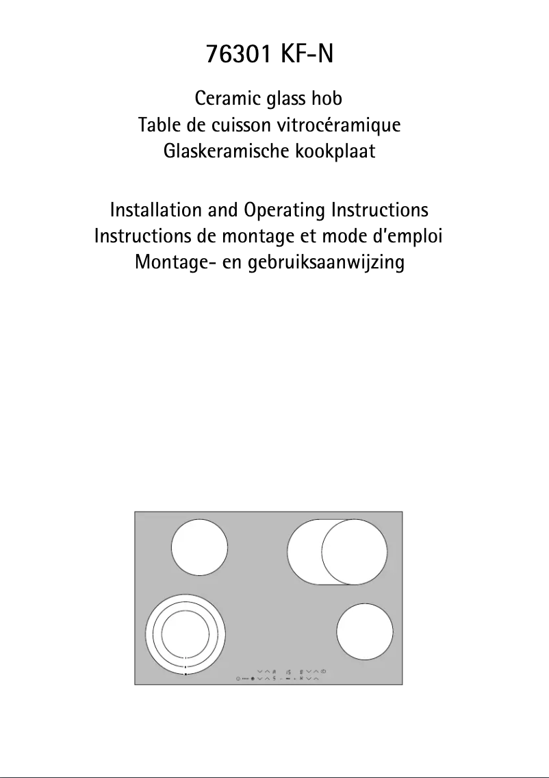 Page 1 de la notice Manuel utilisateur AEG-Electrolux 76301 KF