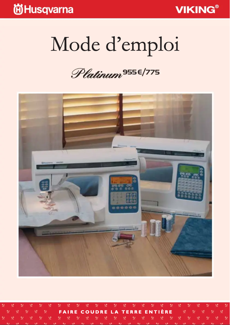 Page 1 de la notice Manuel utilisateur Husqvarna-Viking Platinum 775