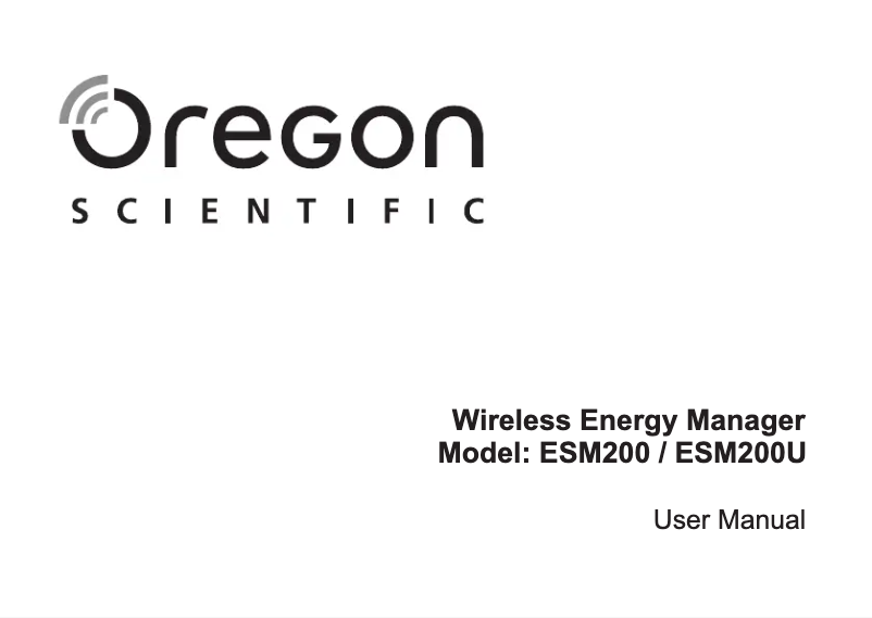 Page 1 de la notice Manuel utilisateur Oregon Scientific ESM200
