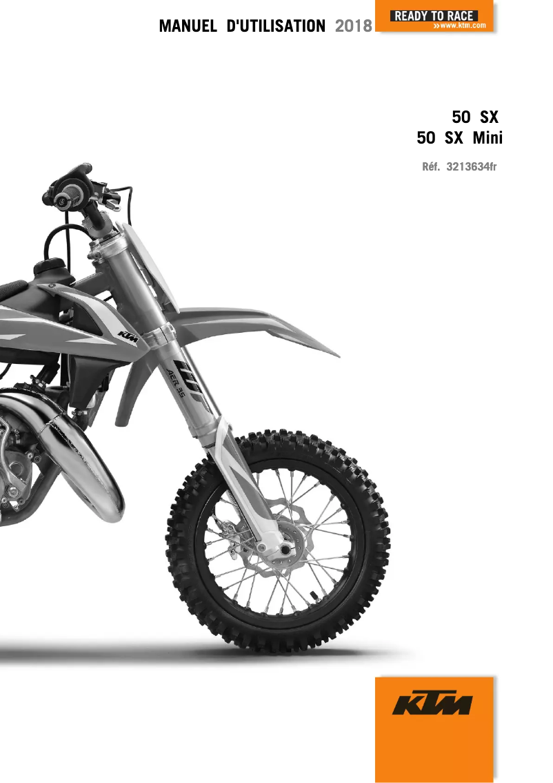 Page 1 of the manual User Manual KTM 50 SX (2018)