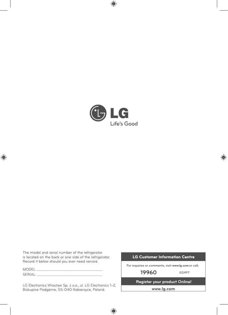 Page 1 de la notice Manuel utilisateur LG GR-L207FLQ