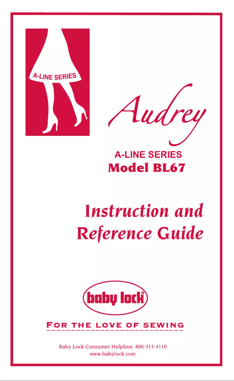 Page 1 de la notice Manuel utilisateur Baby Lock Audrey BL67