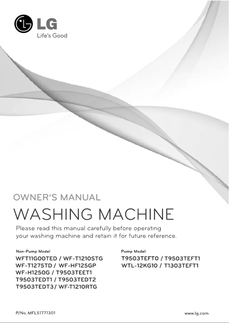 Page 1 de la notice Manuel utilisateur LG WF-T1210RTG