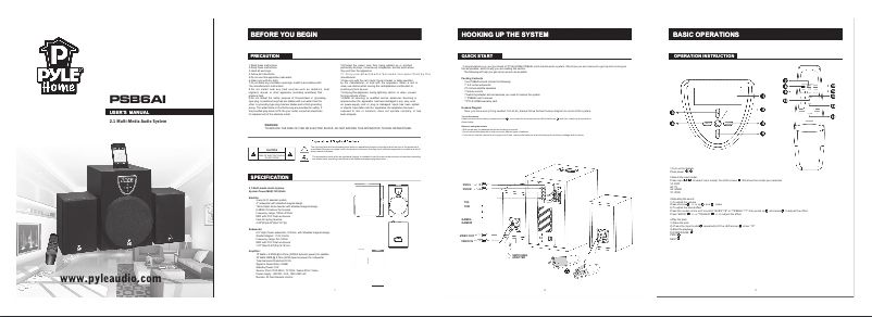 Page 1 de la notice Manuel utilisateur Pyle PSB6AI