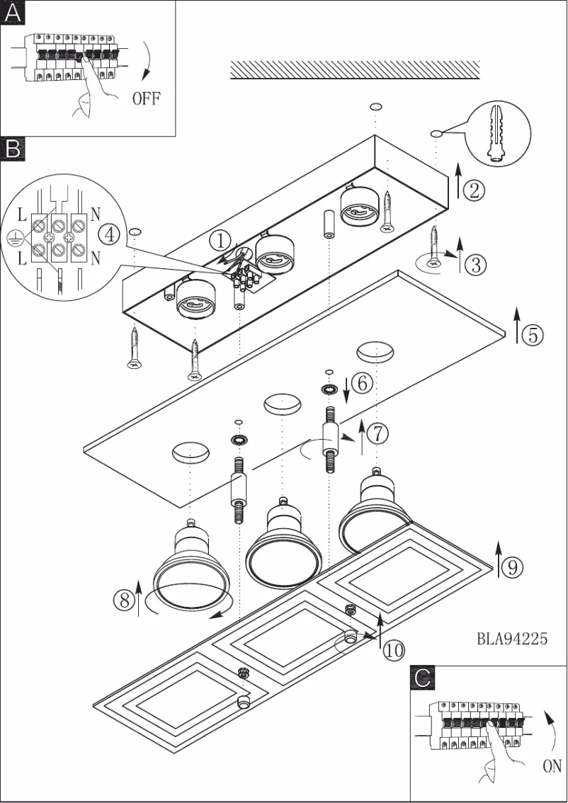 Page 1 de la notice Manuel utilisateur Eglo Almana