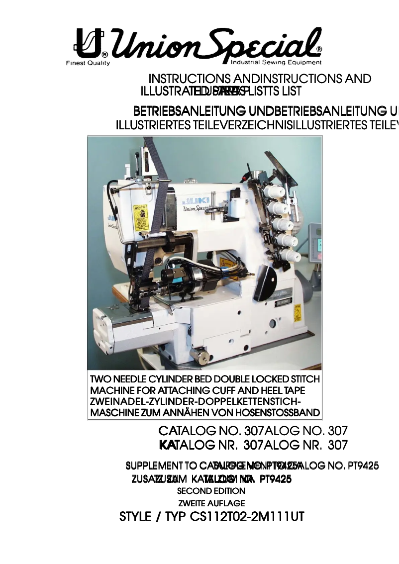 Page 1 de la notice Manuel utilisateur Union Special CS112T02-2M111UT