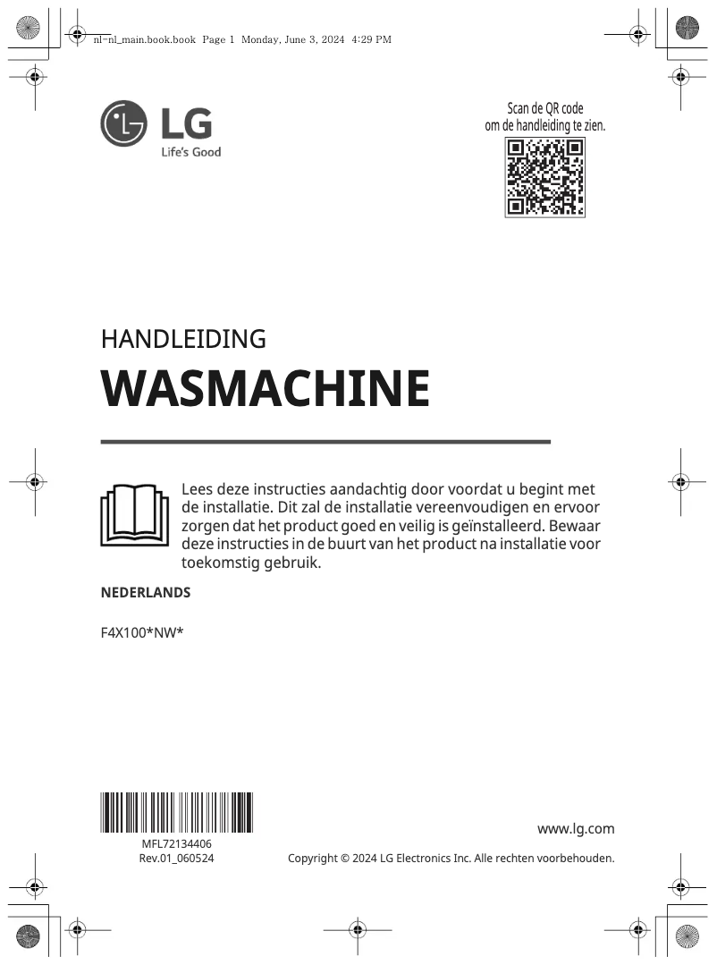 Page n°1 - Manuel utilisateur LG F4X1009NWK