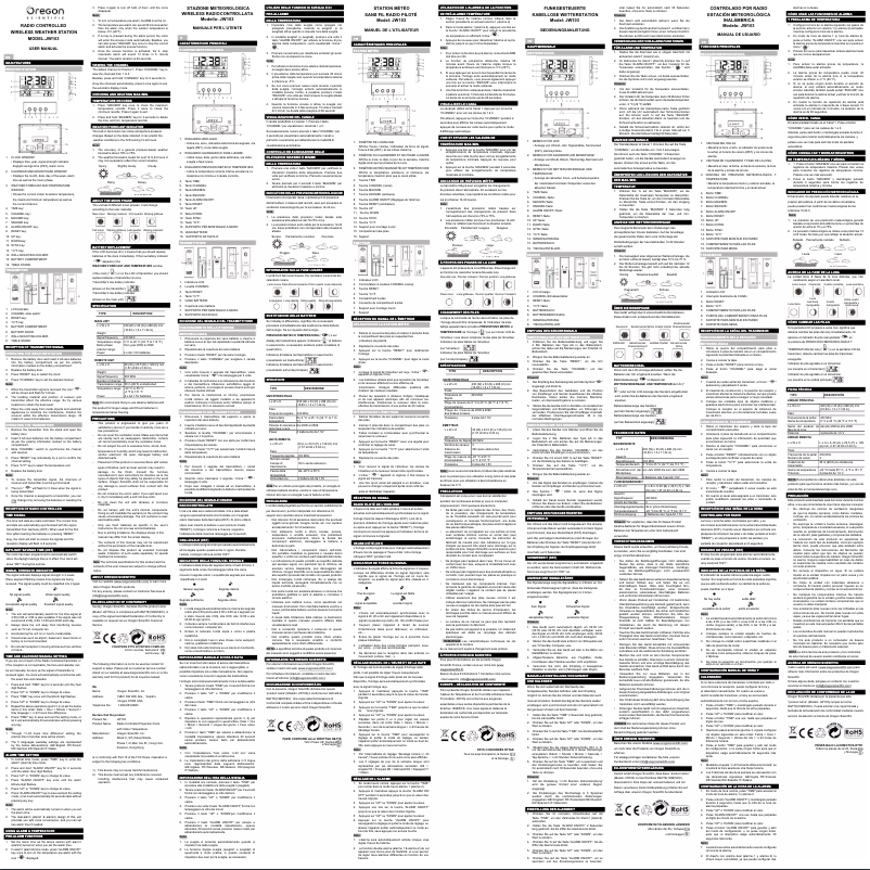 Page 1 de la notice Manuel utilisateur Oregon Scientific JW103