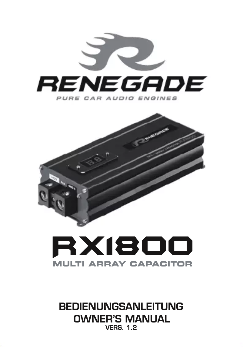 Page n°1 - Manuel utilisateur Renegade RX1800