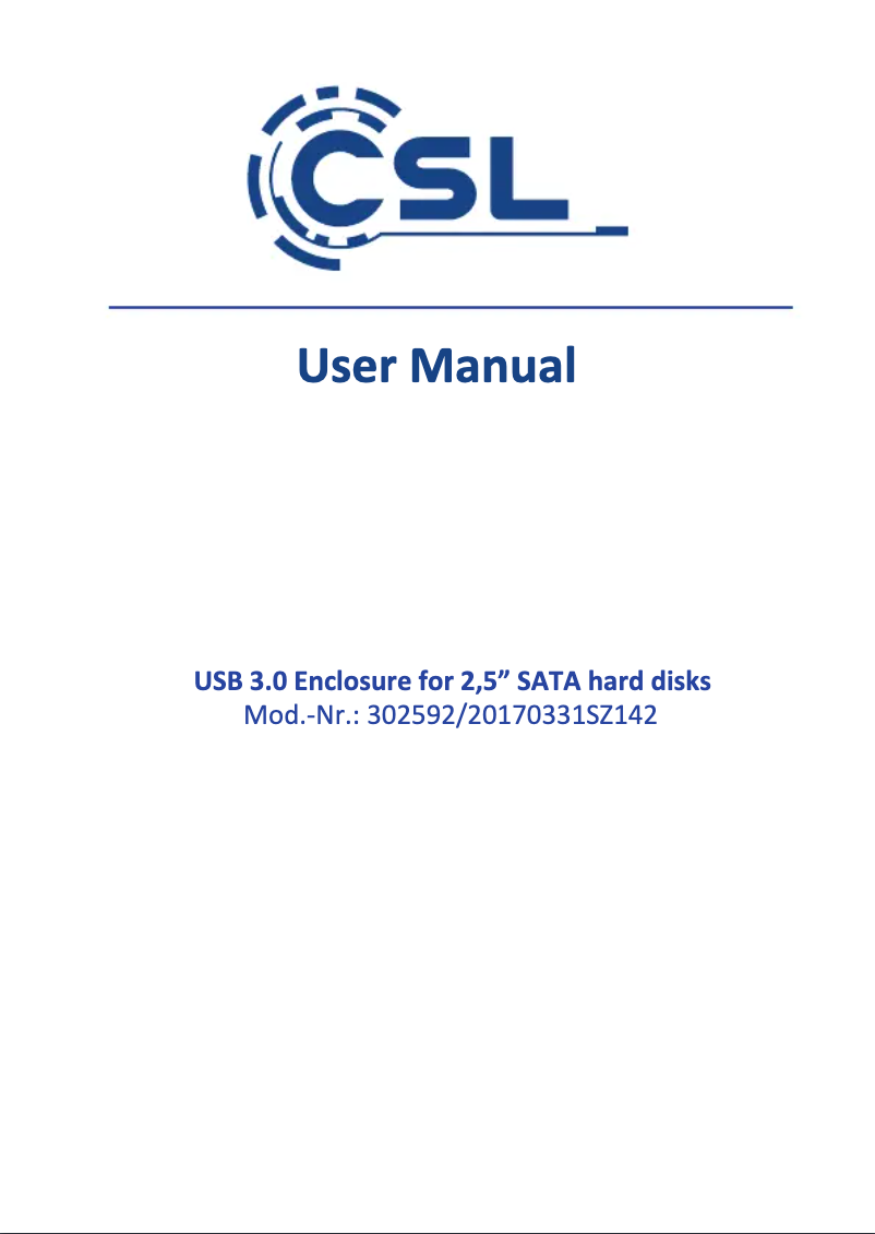 Página 1 del manual Manual de usuario CSL 302592
