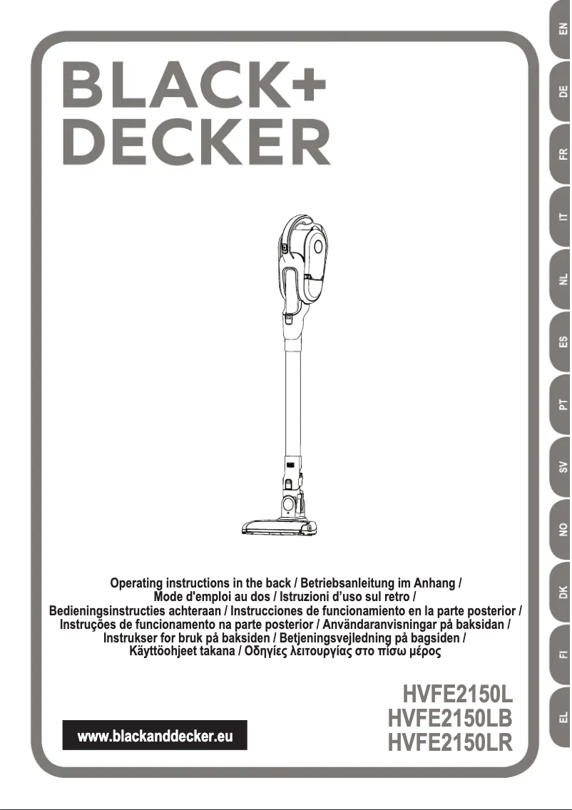 Page 1 de la notice Manuel utilisateur Black & Decker HVFE2150LR