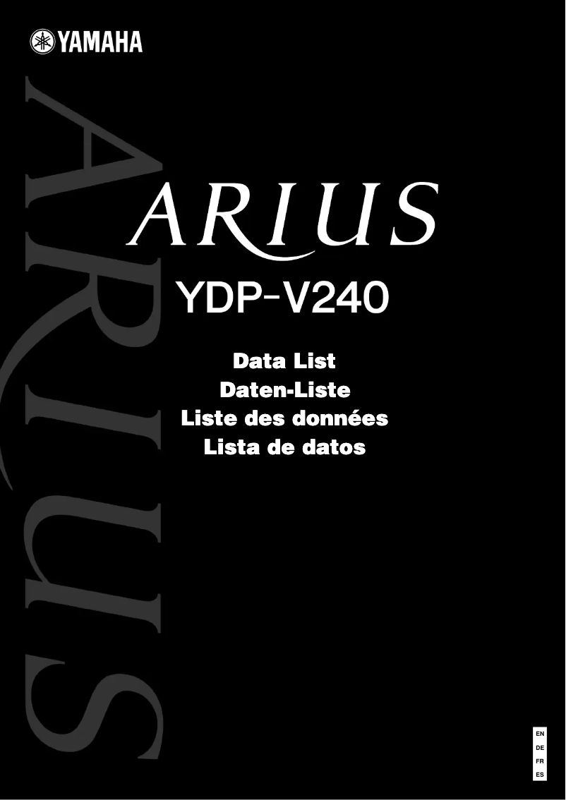 Page n°1 - Manuel utilisateur Yamaha Arius YDP-V240