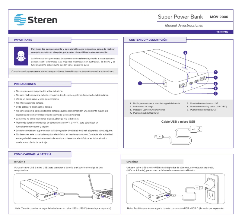 Página 1 del manual Manual de usuario Steren MOV-2000