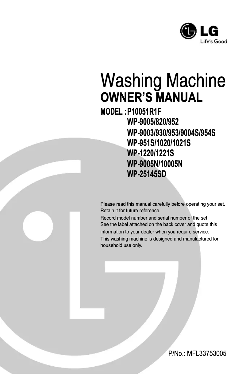 Página 1 del manual Manual de usuario LG P10051R1F