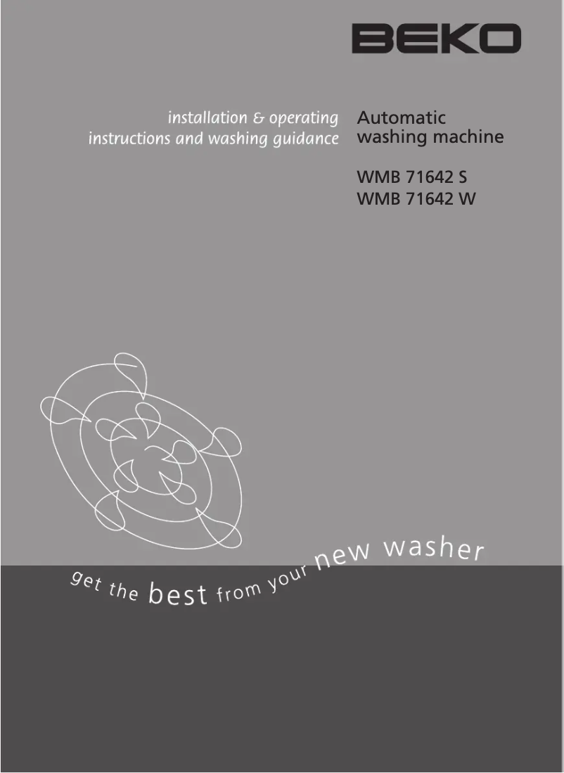 Page n°1 - Manuel utilisateur Beko WMB71642 Excellence