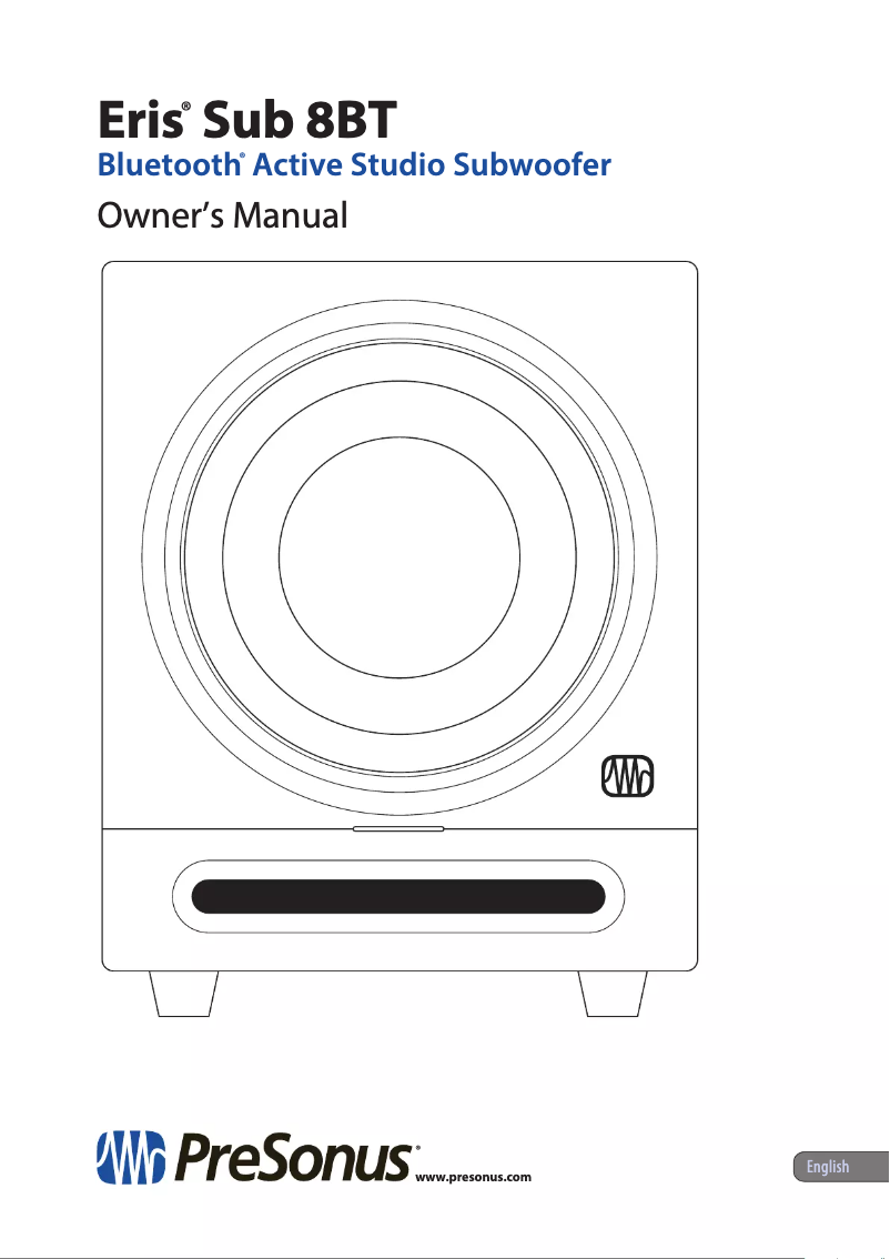 Page 1 de la notice Manuel utilisateur PreSonus Eris 8BT